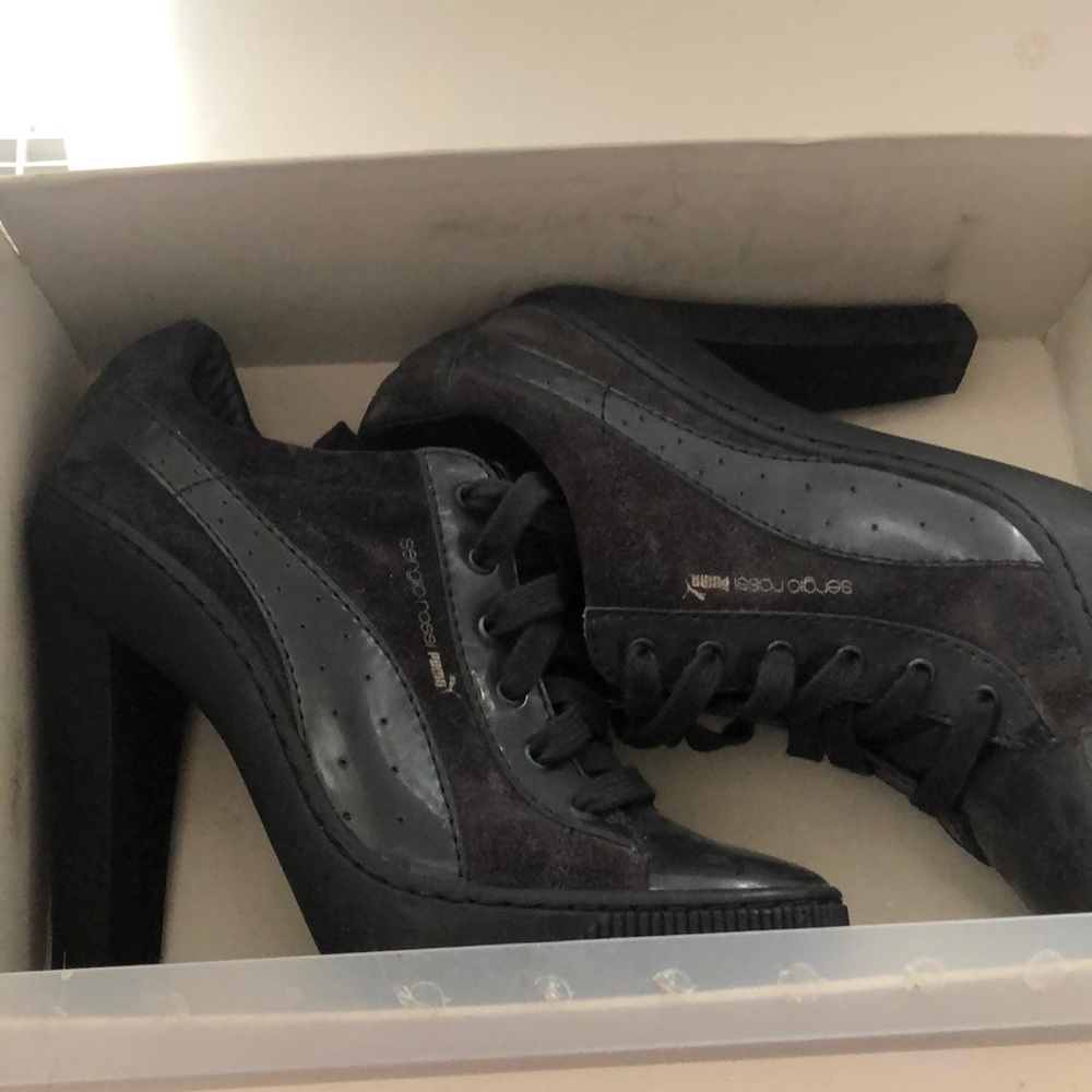 Sergio Rossi x Puma Heels Black suede NWB